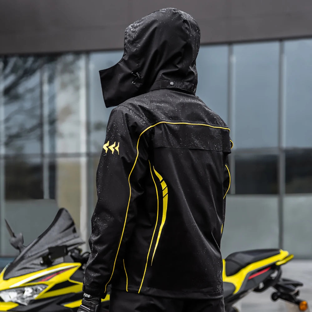 SULAITE Motorcycle Rain Suit Men Women Rain Gear Waterproof Protective Rain Coat with Pants 2 Pieces Breathable Outdoor
