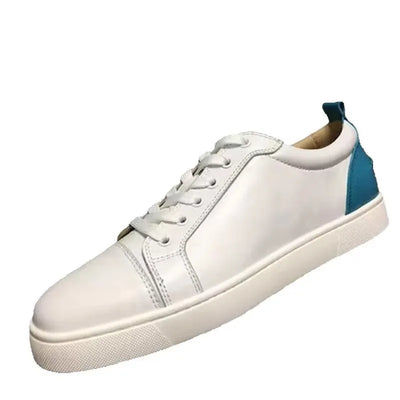 New Style Mixed Fashion Breathable Men's Sneakers Lace Up Precious Flats Men Large Size Walking Casual Men Shoes White Blue