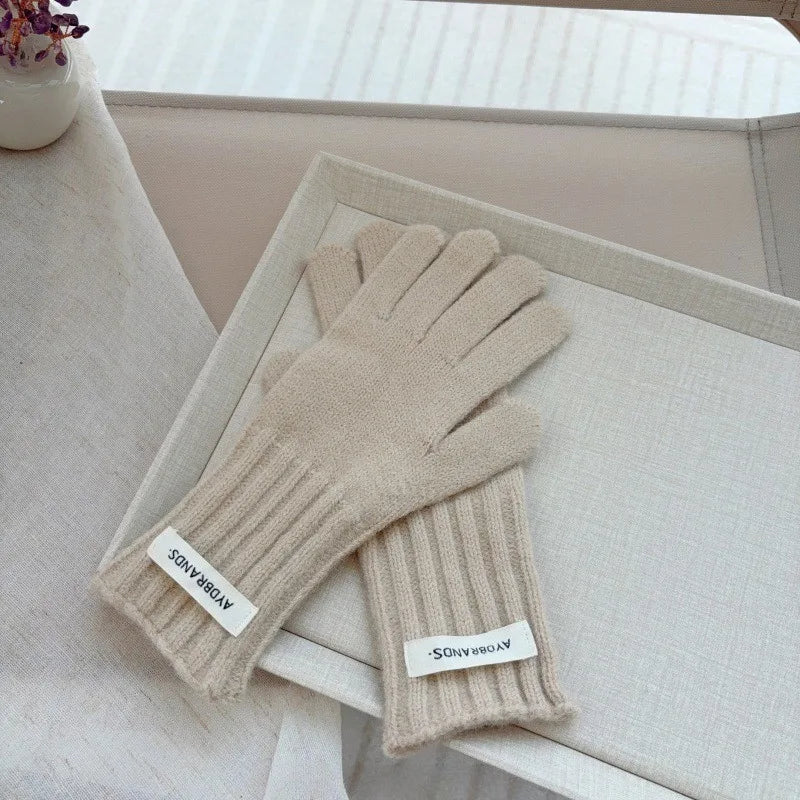 4-11Y Children's Gloves Versatile Boys Girls Split Finger Gloves with Hole Touchable Screen Autumn Winter Baby Knitted Glove