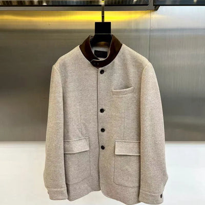 Italian LP men's autumn and winter new fashion casual stand-up collar jacket men's old money style business simple coat