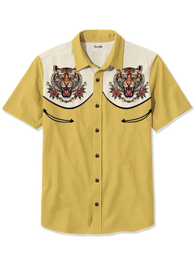 2025 Men's Summer Western Cowboy Style Summer Comfortable Breathable Elegant Art Shirt High Quality Button Top Ropa Para Hombre