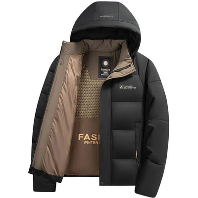 2024 Autumn and Winter New Fashion Trend Thick Warm Hooded Cotton-Padded Jacket Men's Casual Loose Comfortable Plus Size Coat