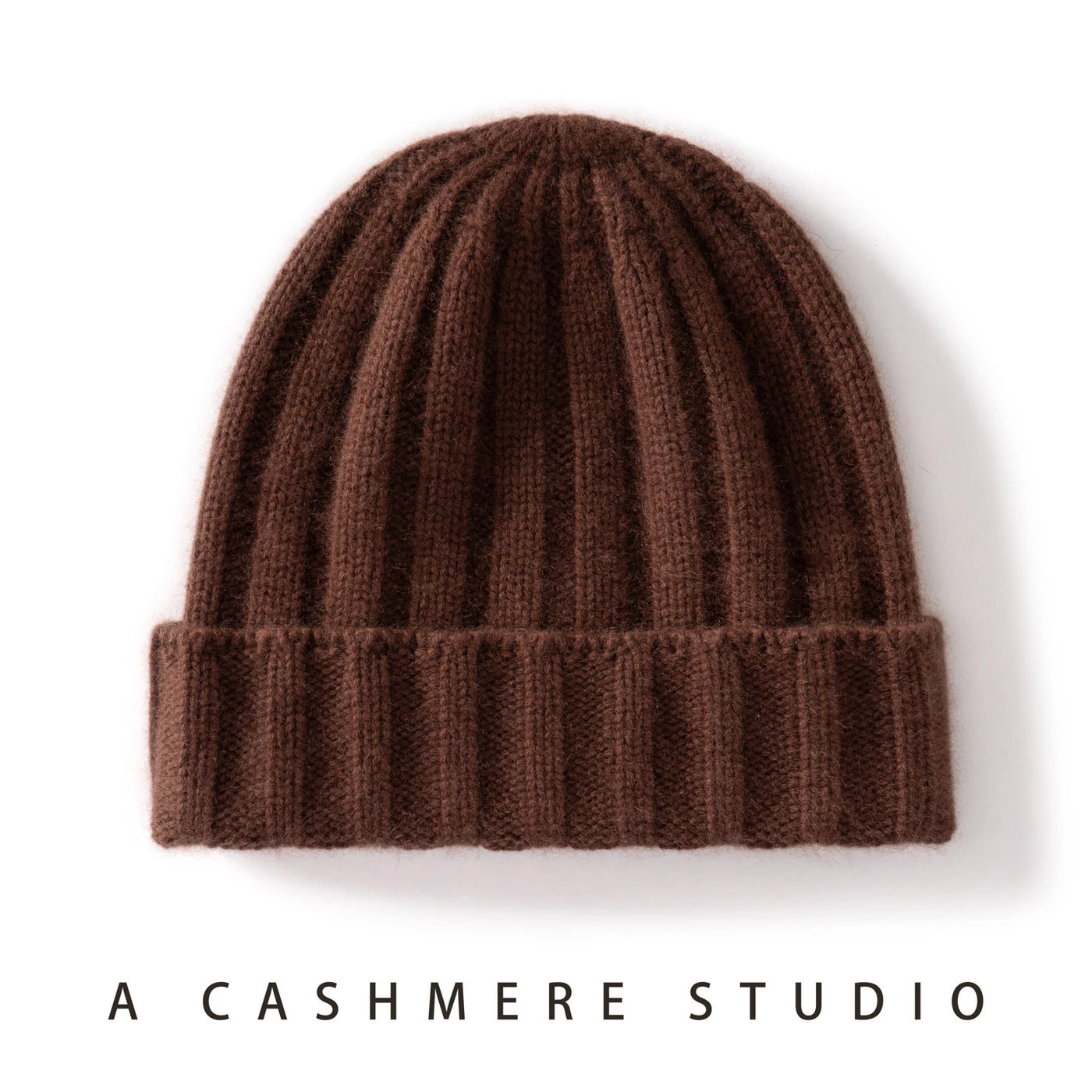 MERRILAMB 100% Pure Cashmere Beanie Hat Unisex Winter Hat Ribbed Knitted Thicken Hats for Men Women Outdoor Casual Soft Warm Cap