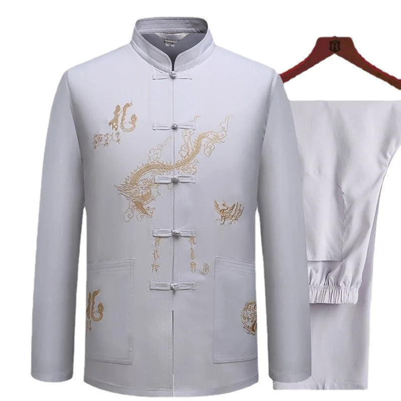 Traditional Kung Fu Tai Chi Cotton And Linen Tang Suit Uniform Men's Chinese Style Shirts Shirt And Blouses Jacket Clothing