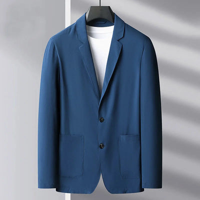 New Summer Man Thin Breathable Blazers Jackets Solid Business Casual Suits Coats Male Slim Elastic Blazers Jackets Clothing 4XL