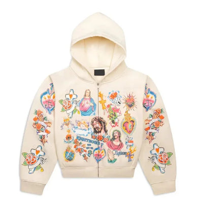 Fmxires2025 Street Casual Clothing Retro Pattern Printed Hoodie Loose Temperament Men's Hoodie Gothic Rock Fashion Sports Hoodie