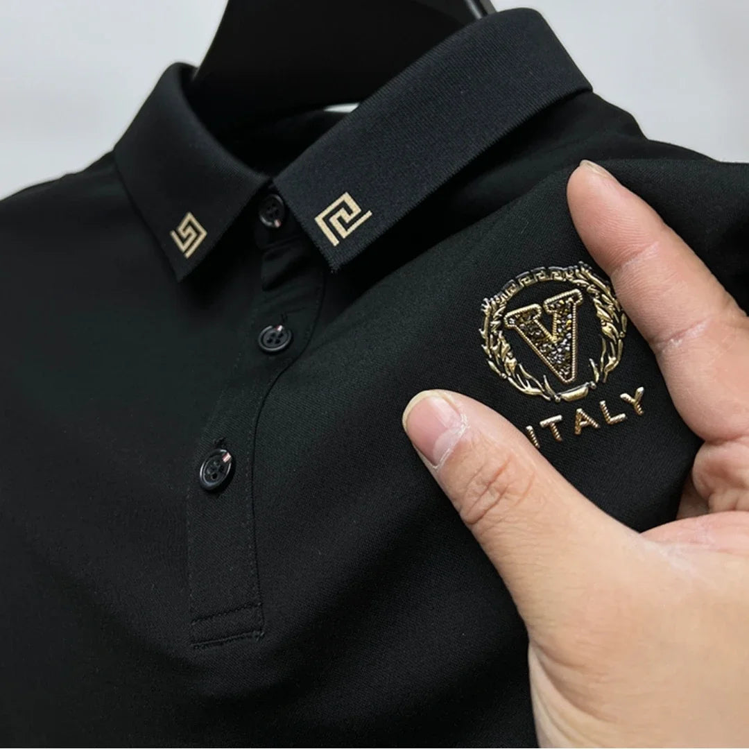 New Men Brand Exquisite Printed Polo Shirt Short Sleeve 2024 Summer Lapel Paul Designer Shirt Casual Ice Silk Breathable T-shirt