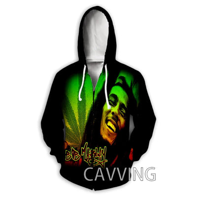 New Fashion 3D Print BOB MARLEY  Zipper Hoodies Zip Up Hooded Sweatshirts Harajuku Hoodie Hip Hop Sweatshirts  H02