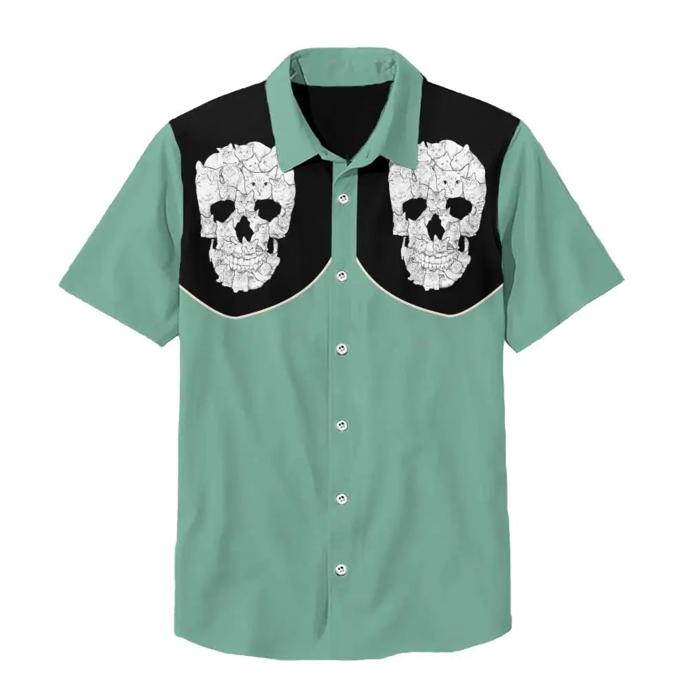 Summer Men's Shirt Outdoor Casual Short Sleeve Hawaii Shirts For Men Fashion Oversized Clothing Button Cardigan Laper Tops