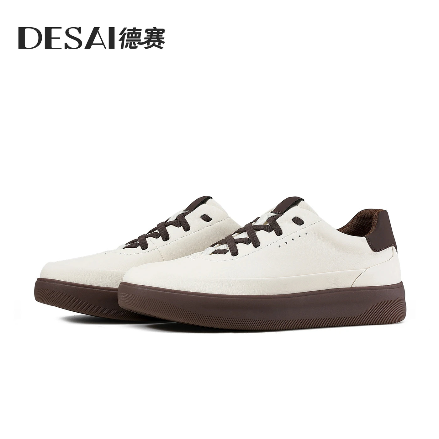 Desai shoes men's leather shoes men's 2025 new men's shoes casual shoes with light soft sole small white shoes men