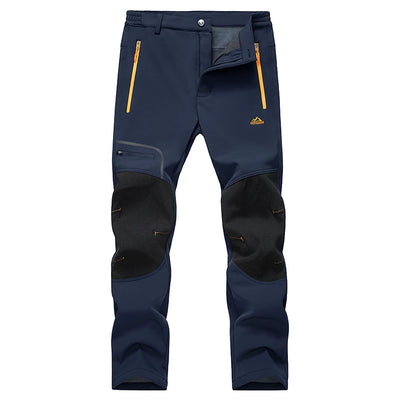 MAGCOMSEN Fleece Pants Men's Snow Ski Pants Windproof Shell Hiking Pants with 4 Zipper Pockets Winter Waterproof Trousers