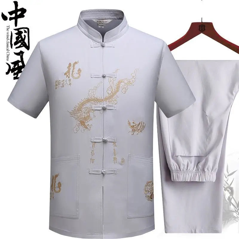 Traditional Kung Fu Tai Chi Cotton And Linen Tang Suit Uniform Men's Chinese Style Shirts Shirt And Blouses Jacket Clothing