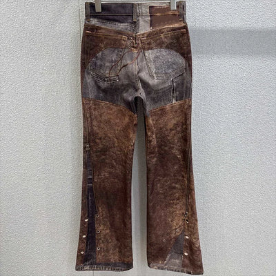 High-quality women's jeans new illusion print mid-rise straight-leg denim pants are trendy and loose-fitting 2591961