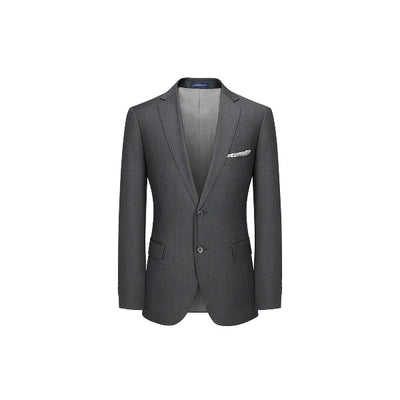 2025 Summer 70% Wool Grey Suit for Men - Premium Business Formal & Wedding Tuxedo Set, Groom's Breathable Blazer & Dress Pants
