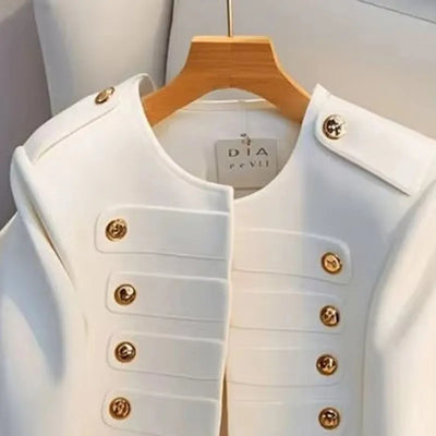 Korean Fashion Women's Jackets 2025 Autumn All-match New white Long Sleeve Temperament Top Lady Ladies Short Coat Outerwear