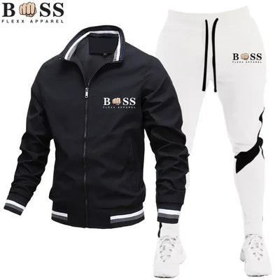 2025 New Men's Suit Clothing Men's One-Piece Sports Shirt + Sports Pants One-Piece Sports Shirt with Zipper Collar Synthetic Spo