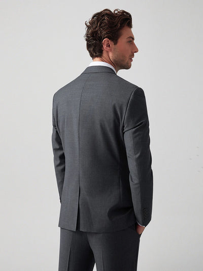 2025 Summer 70% Wool Grey Suit for Men - Premium Business Formal & Wedding Tuxedo Set, Groom's Breathable Blazer & Dress Pants