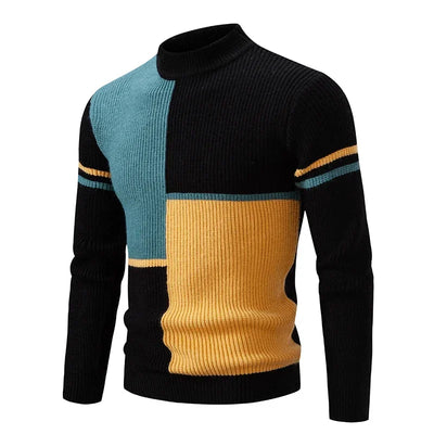 Sweatwear New Men's Autumn and Winter Casual Warm Neck Sweater Knit Pullover Tops  Man Clothes