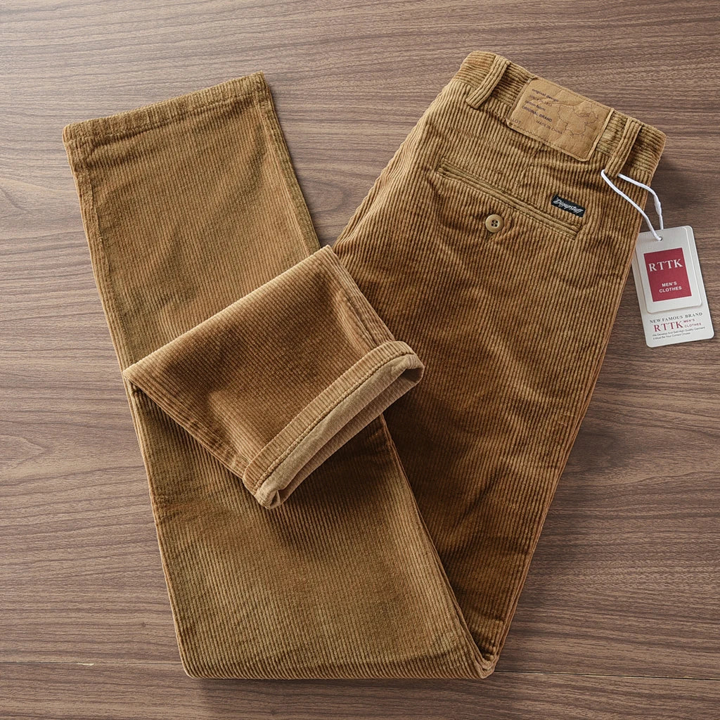2025 Autumn and Winter New American Retro Heavyweight Corduroy Cargo Pants Men's 97% Cotton Washed Casual Straight Trousers