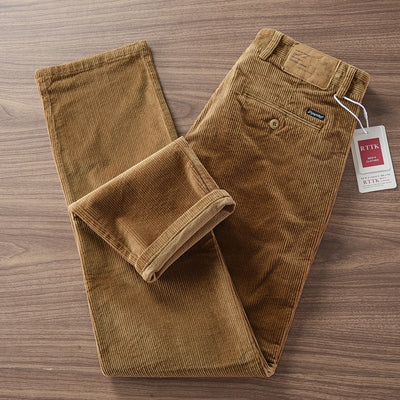 2025 Autumn and Winter New American Retro Heavyweight Corduroy Cargo Pants Men's 97% Cotton Washed Casual Straight Trousers