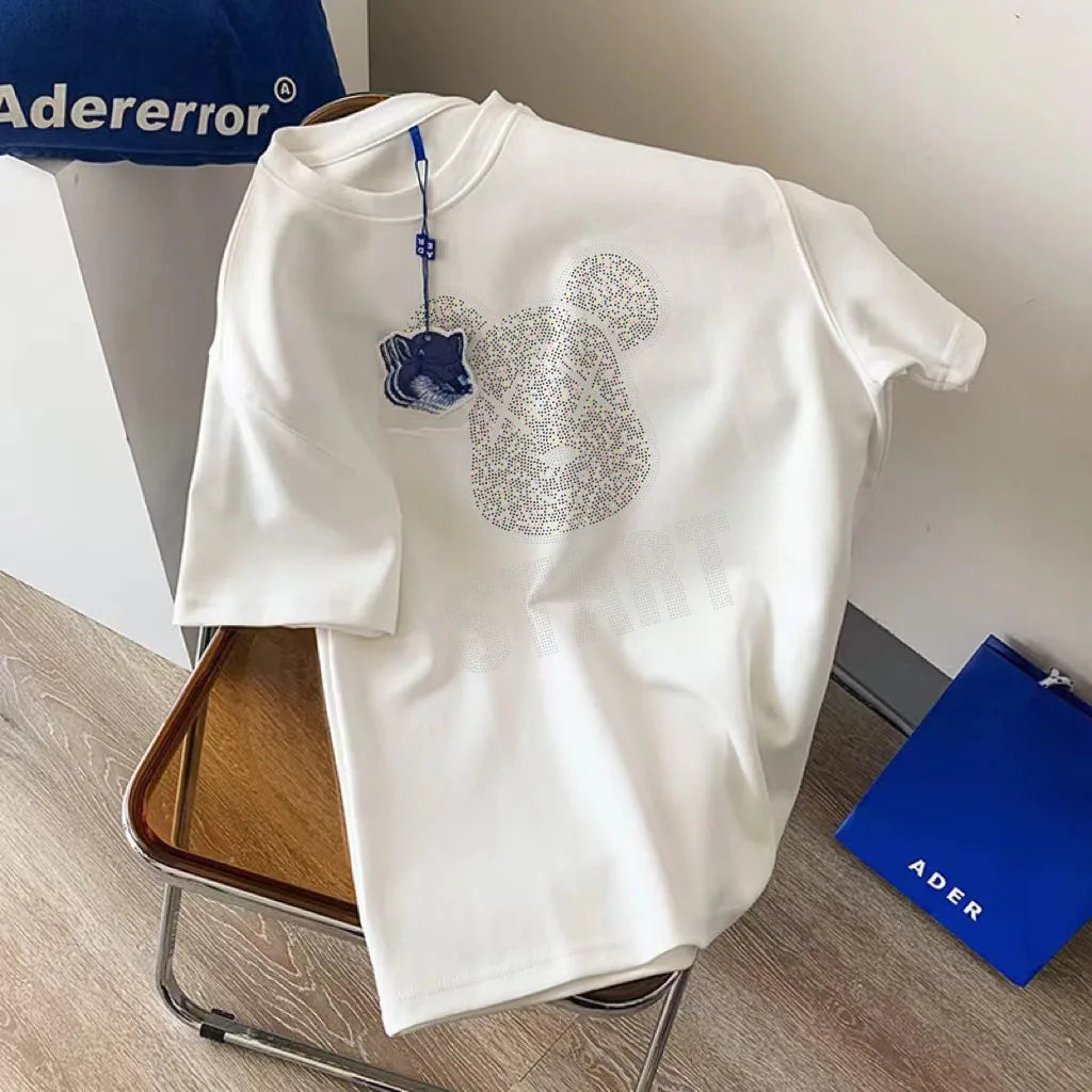 2025 Summer Large Size Short-sleeved T-shirt Loose and Thin Trendy Cotton Crew Neck Top Men's and Women's Street Fashion