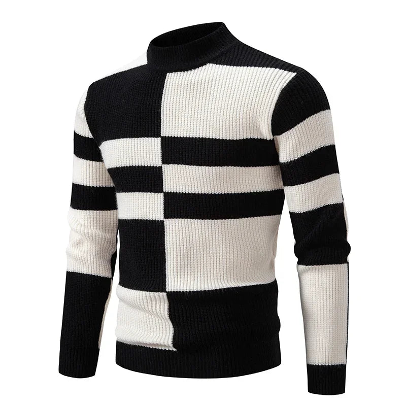 Sweatwear New Men's Autumn and Winter Casual Warm Neck Sweater Knit Pullover Tops  Man Clothes