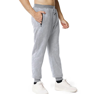 New Sweatpants Side Zipper Pockets Men Joggers Track Pants Elastic Waist Sport Casual Trousers Baggy Fitness Gym Clothing