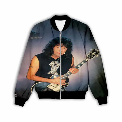 New Fashion Women/Men's 3D Print  Ace Frehley   Zipper Bomber Jackets Men Overcoat Mens Coat Zip Up Jackets    C1