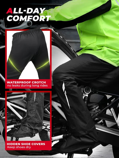 KEMIMOTO Motorcycle Raincoat Waterproof Rain Jacket Pants Split Suit Breathable Impermeable Riding Cycling Motocross Motobike