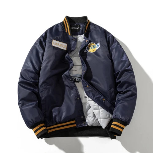 Winter Varsity Jacket Men Badge Basketball Jacket Casual Streetwear Hooded Coat Letter Thick Warm Parkas Male Outerwear Autumn