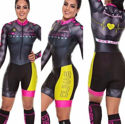 2025 Pro Team Triathlon Suit Women's Cycling Jersey Skinsuit Jumpsuit Maillot Cycling Ropa ciclismo long sleeve set gel