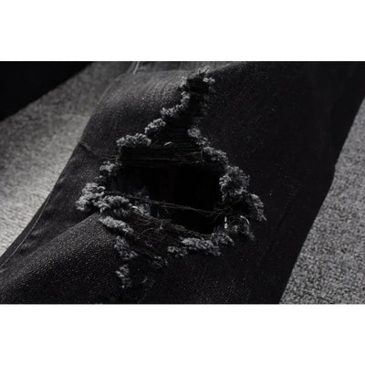 European and American fashion street spray painted colorful letters denim cotton casual pants youth tight jeans