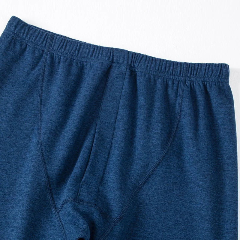 2-Piece Men's Fashion Autumn Clothes And Long-sleeved Trousers Set For Teenagers' Thermal Underwear At The End Of Autumn And Win