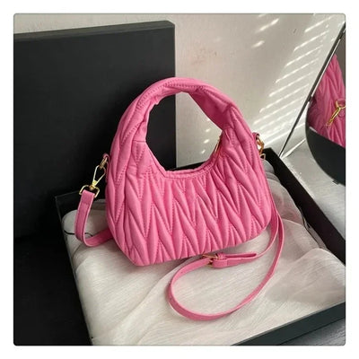 Fashion bag shoulder 2025 crossbody bag new cloud pleated armpit high-end crescent shaped handbag