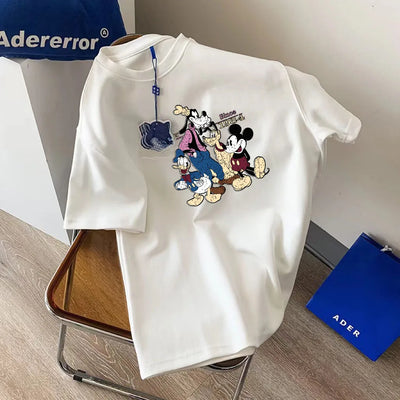 2025 Summer Large Size Short-sleeved T-shirt Loose and Thin Trendy Cotton Crew Neck Top Men's and Women's Street Fashion