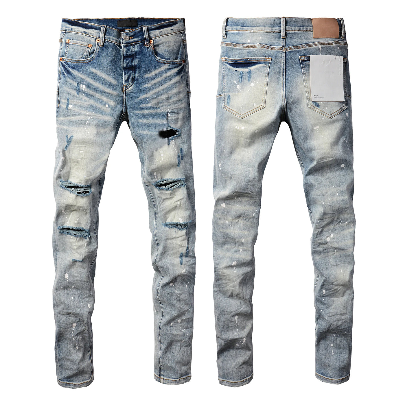 2025  Jeans Men's Vintage High-Waist Skinny  Denim Trousers Low-Rise Repairable Top Quality Streetwear Pants 9006