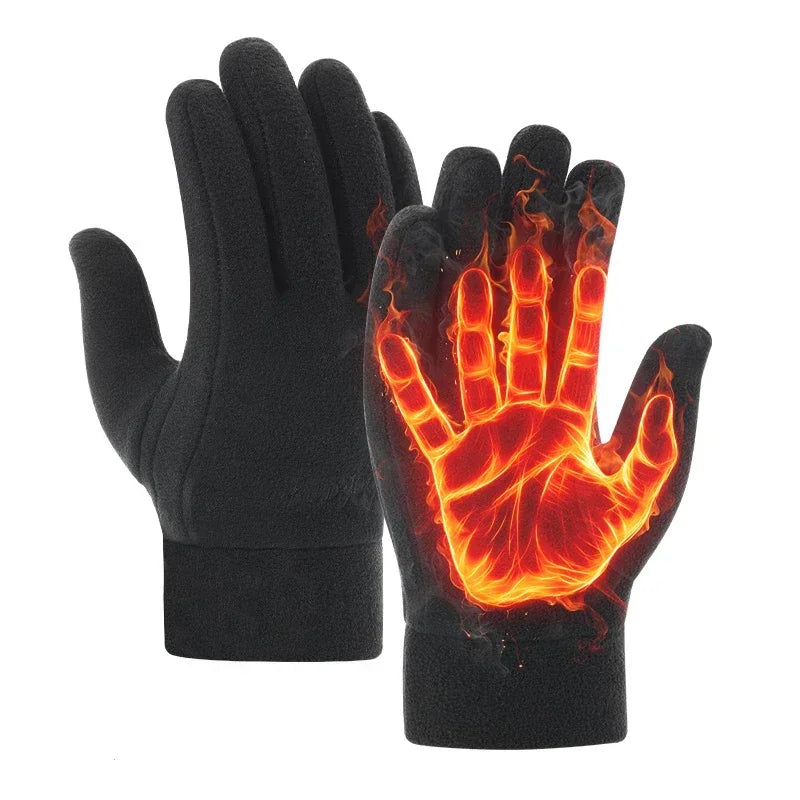 Thicken Fleece Gloves for Men Women Winter Warm Thermal TouchScreen Full Finger Glove Outddor Windproof Skiing Cycling Mittens