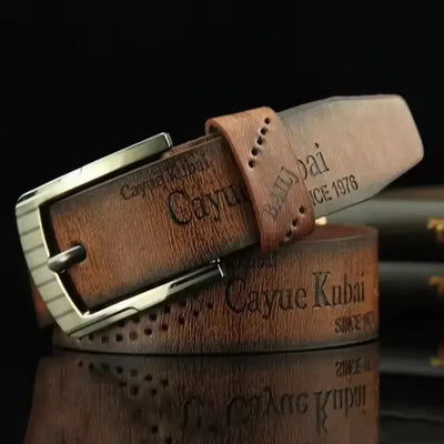 Fashion Luxury Belt For Men PU Leather Belts Metal Pin Buckle High Quality Famous Brand Designer Waist Strap Belts 110cm Length