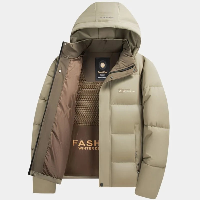 2024 Autumn and Winter New Fashion Trend Thick Warm Hooded Cotton-Padded Jacket Men's Casual Loose Comfortable Plus Size Coat