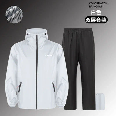 2025 New Adult Waterproof Raincoat Suit For Summer Unisex Motorcycle Raincoat Lightweight Breathable Outdoor Rain Wear