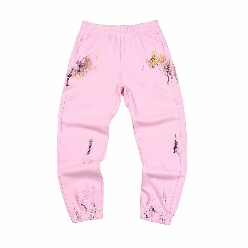 2025 GD Letter Printed Women Men Sweatpants Joggers LA Flare Splash-ink Side Striped Men Stretch Waist Jogging Pants Trousers