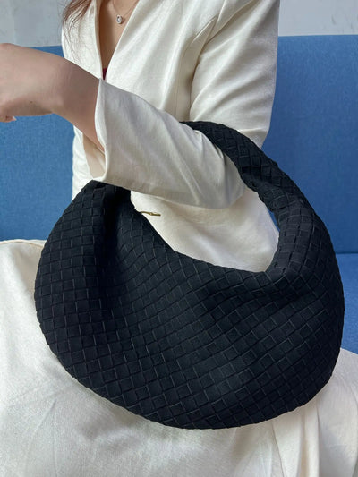 New woven bag high-end western-style casual armpit bag women's single shoulder handbag large dumpling bag hand-held bag