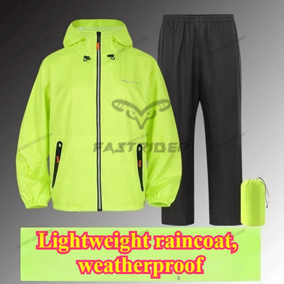 2025 New Adult Waterproof Raincoat Suit For Summer Unisex Motorcycle Raincoat Lightweight Breathable Outdoor Rain Wear