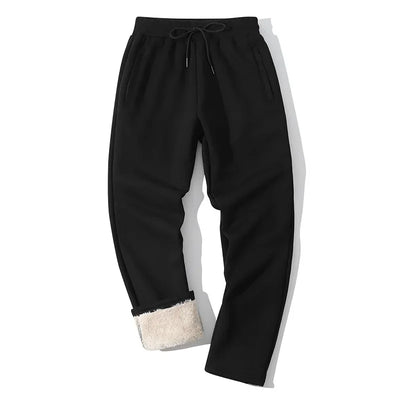 New 2025 Winter Sherpa Lined Pants Men's Thicken Thermal Jogging Sweatpants Elastic Waist Fleece Casual Trouser with Drawstring