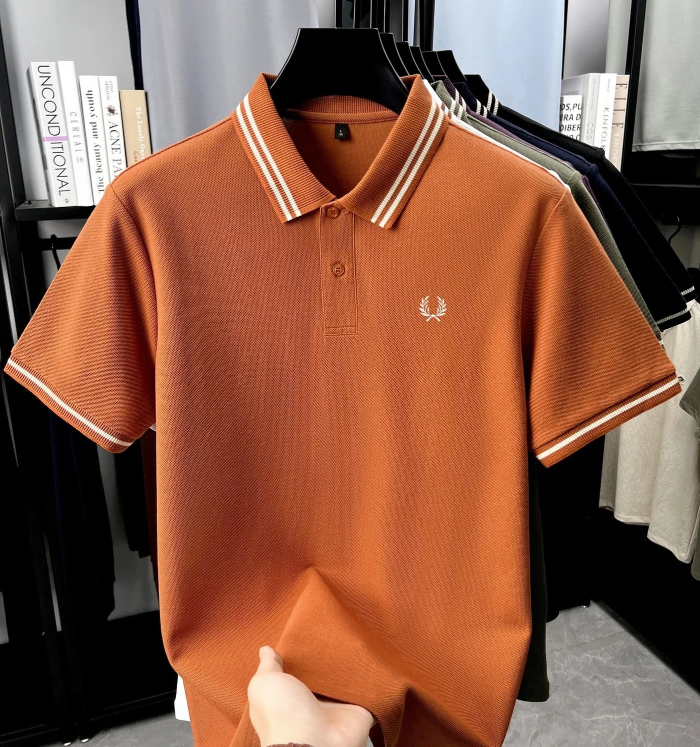 100% pure cotton highquality summer new fashion men's shortsleeved comfortable breathable polo shirt exquisite embroidery Tshirt