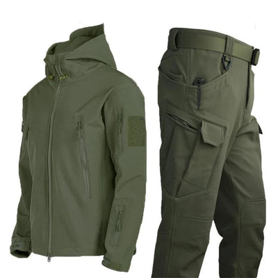 Men's Winter Waterproof Suit Hiking Tracksuit Set Softshell Jackets Camping Coat Tactical Pants Fishing Fleece Trousers