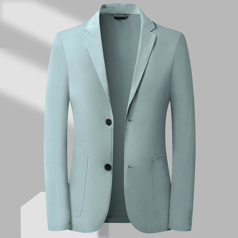 2024 Summer New Casual Sunscreen Small Suit Top for Men, Thin Ice Silk Sunscreen Quality, Fashionable and Versatile Suit Top
