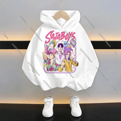 New 2025 KPop Demon Hunters Kids Hoodie: Cartoon Character Hooded Sweatshirt For Boys & Girls Casual Comfy Top