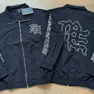 Autumn New Style MIXED EMOTION Zipper Jacket High Quality Colored Hot Diamond Print Windbreaker Casual Trousers Men Women