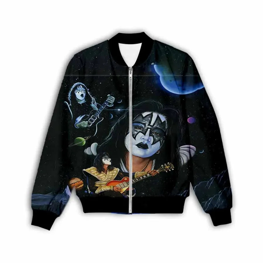 New Fashion Women/Men's 3D Print  Ace Frehley   Zipper Bomber Jackets Men Overcoat Mens Coat Zip Up Jackets    C1